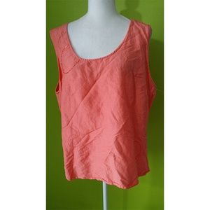 Joy and Peace SleevelessSide Circle Accent Top 2X